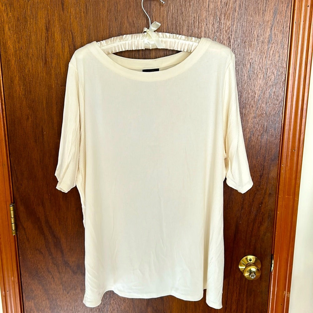 J. Jill short sleeve t-shirt, off white, size 2X, great for office